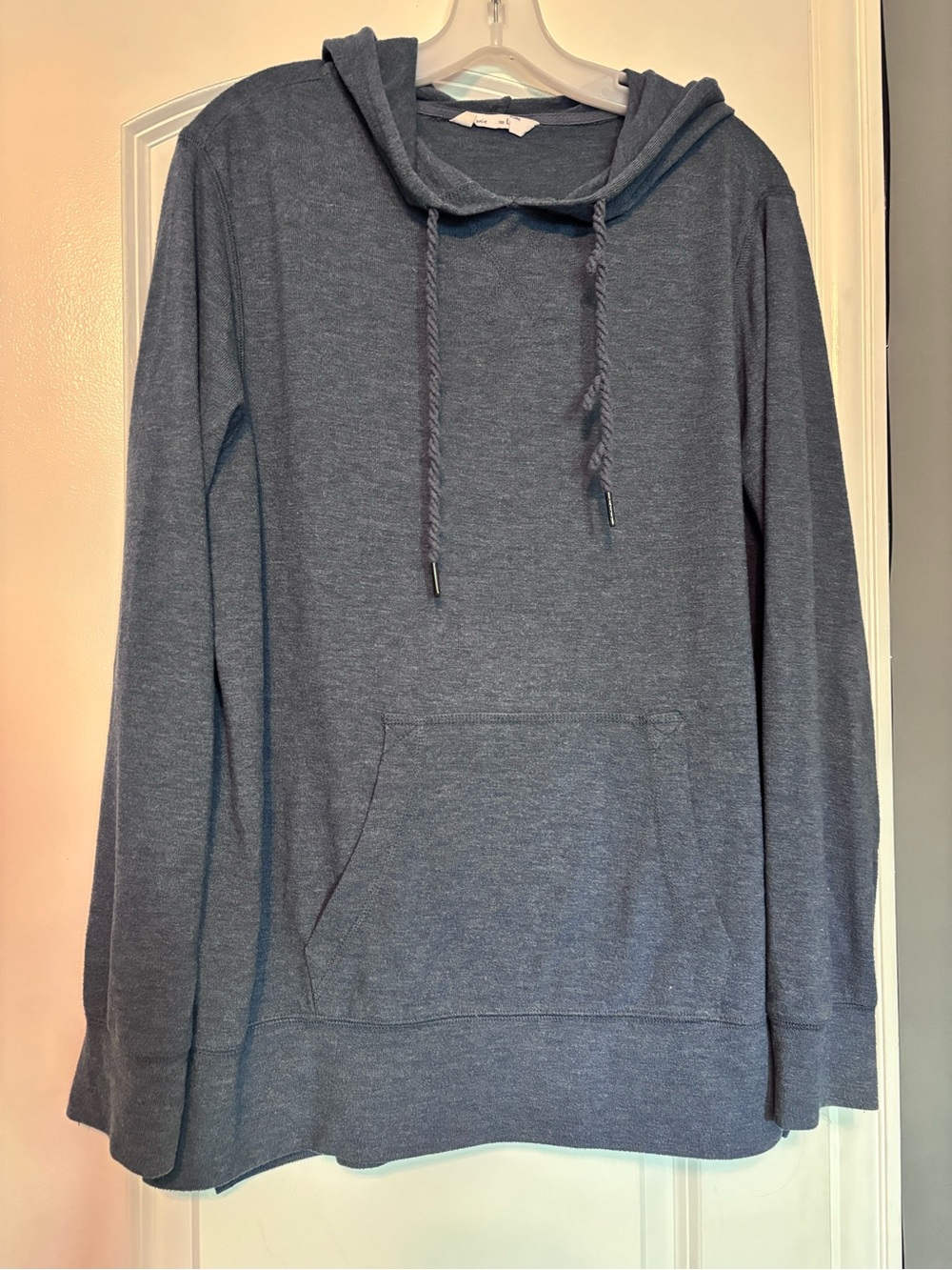 Luxe Knit Hoodie Womens Heather Slate Pullover Hoodie Sweater Size Large